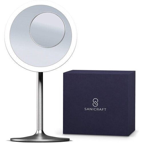 Tweedekans SaniCraft® Make-up Spiegel met Verlichting - Vergrootspiegel & Scheerspiegel - 10x Vergroting - LED verlichting - USB Oplaadbaar - Diameter 17 cm Tweedehands