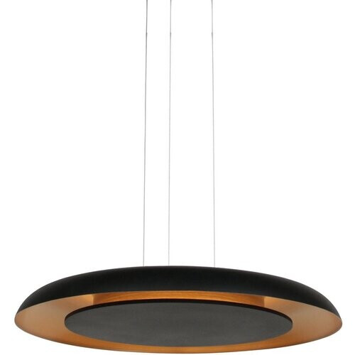 Tweedekans Sans Marque - Golden Veil hanglamp - rond modern design - Ø 60 cm - mat zwart/goud Tweedehands