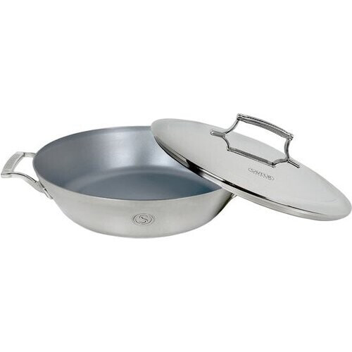 Tweedekans Saveur Selects – Voyage serie - Hapjespan 30 cm - met deksel - Antikleefpan - Tri-ply RVS - Geschikt voor Inductie en alle andere warmtebronnen - Ovenbestendig tot 260°C – Vaatwasserbestendig - 100 % Tweedehands