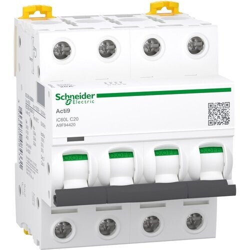 Tweedekans Schneider Electric iC60L C 4P 20A 15KA Aardlekautomaat Tweedehands