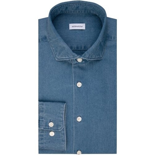 Tweedekans Seidensticker Denim Shirt - Regular Fit - Denim Blue - Maat 44 Tweedehands