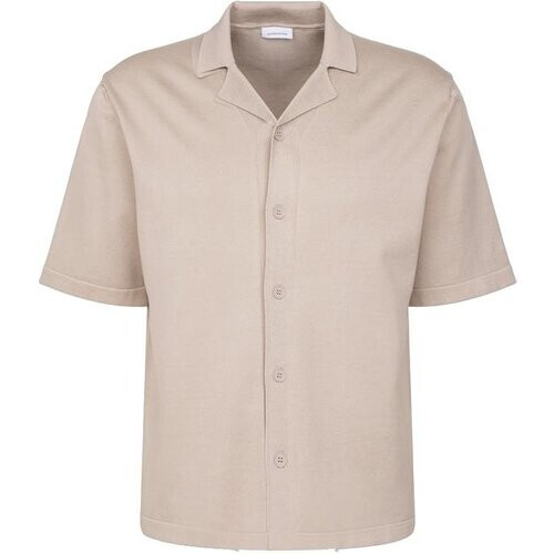 Tweedekans Seidensticker Knitted Hemd - Beige - XXL - Resort Shirt Tweedehands