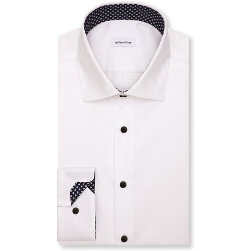 Tweedekans Seidensticker New Kent Slim Fit - Overhemd - Extra Lange Mouwen – Wit – Maat 44 Tweedehands