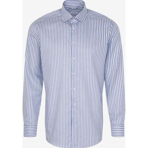 Tweedekans SEIDENSTICKER Regular Fit Zakelijk Overhemd Blauw Denim/Wit, Lange Mouw, Kentkraag Tweedehands