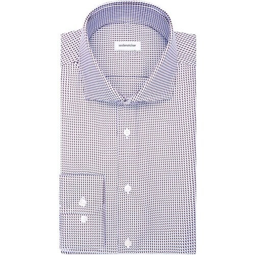 Tweedekans Seidensticker Spread Kent Business Hemd - Bordeaux Rood - Slim Fit - Non Iron - 01.845274-49 - Maat 43 Tweedehands