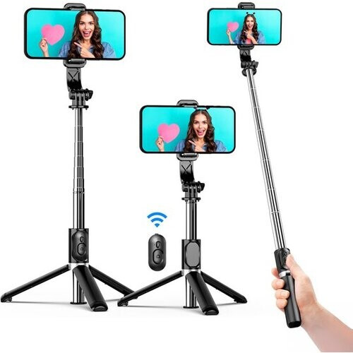 Tweedekans Selfiestick - 3 in 1 - incl. afstandsbediening - Voor iPhone en Samsung - Telefoonstatief - Bluetooth - Smartphone - Luft Tweedehands