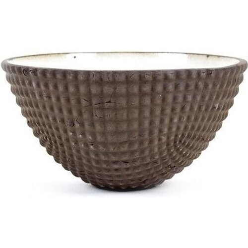 Tweedekans Serax – Grote Kom van Ann van Hoey – 900 ml Inhoud – Met Uniek Keramisch Design – Voor Salades, Pasta of Bijgerechten – Lavabruin Aardewerk Tweedehands