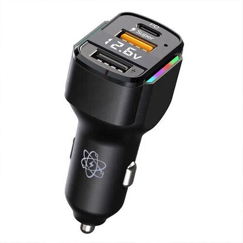 Tweedekans Serve - Slimtron X3 | 65W Snellader Auto – USB-C PD36 & Dual USB – Sigarettenaansteker Adapter met LED Verlichting Tweedehands