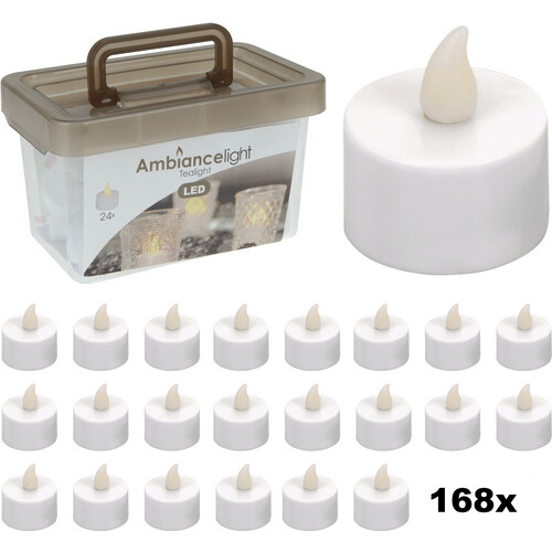 Tweedekans Set Theelichtjes LED - XXXL SET met 168 Stuks - INCLUSIEF Batterijen Tweedehands