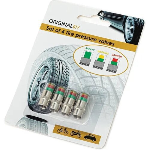 Tweedekans Set van 4 ventieldopjes die de bandenspanning meten - DIY Tweedehands