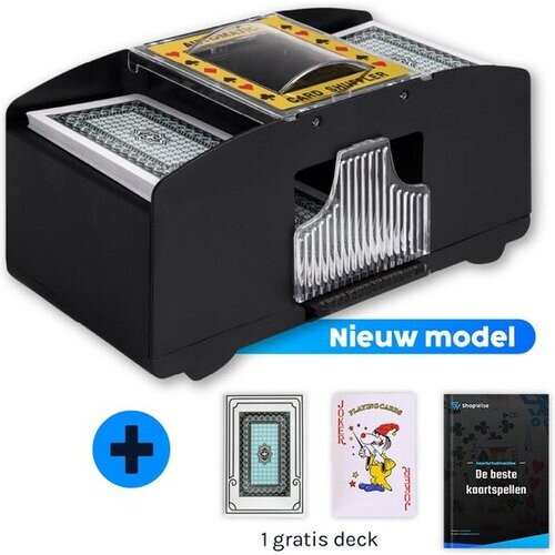 Tweedekans ShopWise Automatische Kaartschudmachine - Inclusief Speelkaarten En E-Book - Op Batterijen - Schudmachine - Kaartenschudder - Speelkaarten Schudder - Kaarten Schudder Tweedehands