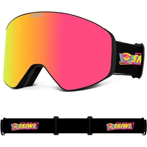 Tweedekans Skiwi Flashback Skibril - Skibril heren/dames - anti-condens - 2 magnetische lenzen - Krasbestendig Tweedehands