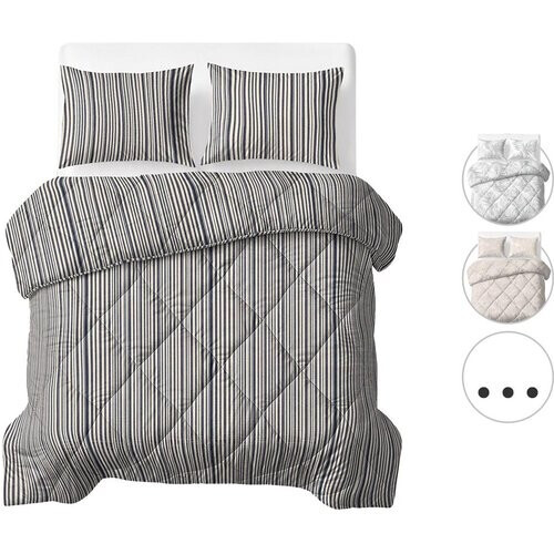 Tweedekans Sleeptime Lazy Wasbaar Dekbed - Katoen - maat 200 x 200 cm - Misty Beige/Grijs Tweedehands