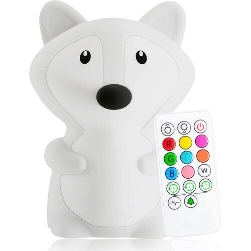 Tweedekans Sleepy Friends Kinder Nachtlampje Vosje - USB Oplaadbaar en Dimbaar - 8 Kleuren - 95x97x100 mm - Zacht Siliconen Nachtlampje voor Babykamer en Kinderkamer Tweedehands