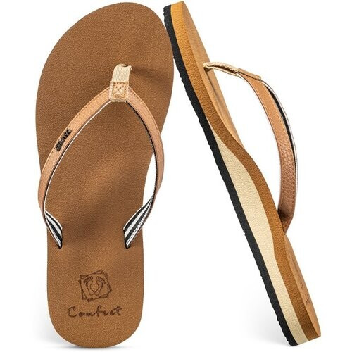 Tweedekans Comfeet Slippers Dames - Sandalen - Bruin - Maat 40 Tweedehands