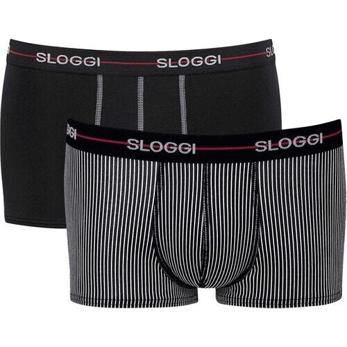 Tweedekans Sloggi Start Hipster heren slips 2-pack – zwart & zwart/wit gestreept – maat 2XL Tweedehands