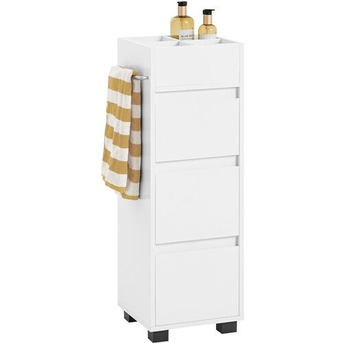 Tweedekans SoBuy Badkamerkast - 3 Lades - 4 Vakken - Wit Tweedehands