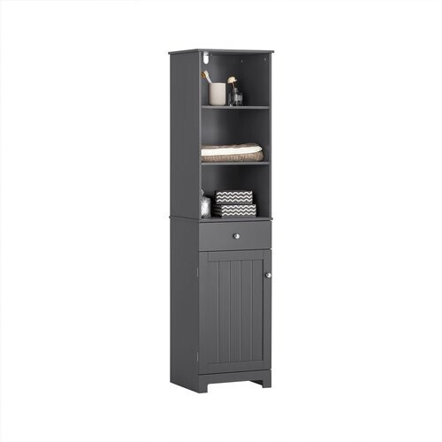 Tweedekans SoBuy Badkamerkast - MDF - Max. 30Kg - 40 x 35 x 161 cm - Donker Grijs Tweedehands