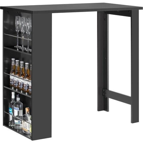 Tweedekans SoBuy - Bartafel Met 3 Vakken - Zwart - 106x57x112 cm Tweedehands