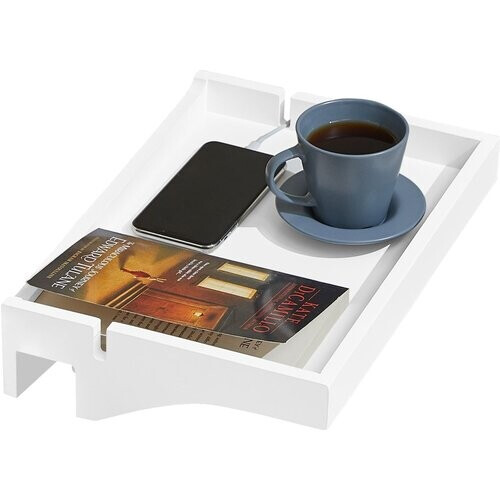 Tweedekans SoBuy Bedplank - Bamboe - Zwevend - Max 2,5 kg - 36 x 8 x 25 cm - Wit Tweedehands