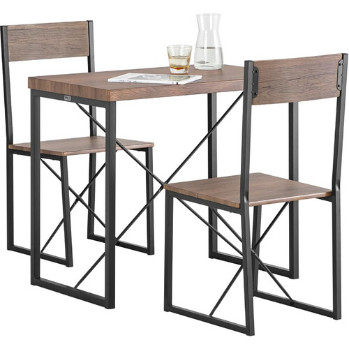 Tweedekans SoBuy Bistroset - 3 Delig - 2 stoelen - Keukentafel - Industriële Look - OGT19-N Tweedehands
