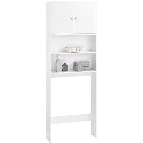 Tweedekans SoBuy BZR165-W Wasmachinemeubel – Wit – 65x20x182 cm – Kast met Deuren en Planken voor Boven Wasmachine Tweedehands