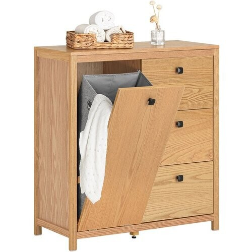 Tweedekans SoBuy BZR97-N Waskast - Wood Composite Badkamermeubel met Waszak Tweedehands