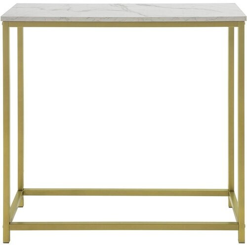 Tweedekans SoBuy Consoletafel - Wit Tafelblad - Gouden Frame - 80x75x30 cm - FSB29-G Tweedehands