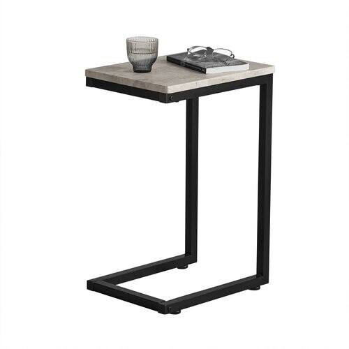 Tweedekans SoBuy FBT44-HG Bijzettafel - Metalen Standaard - 30x60x40 cm -Grijs Tweedehands