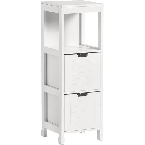 Tweedekans SoBuy FRG127-W Badkamermeubel - 1 Legplank - 2 Laden - Wit - 30x30x89 cm Tweedehands