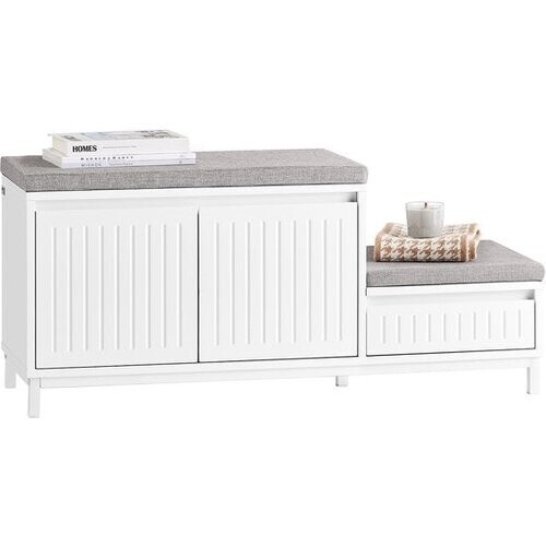 Tweedekans SoBuy FSR172-W Schoenenbank - Witte Opbergbank met Zitvlak Tweedehands
