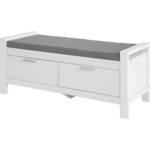 Tweedekans SoBuy FSR74-W Schoenenbank Met Opbergruimte Met Zitkussen 2 Lades Bedbank Tweedehands