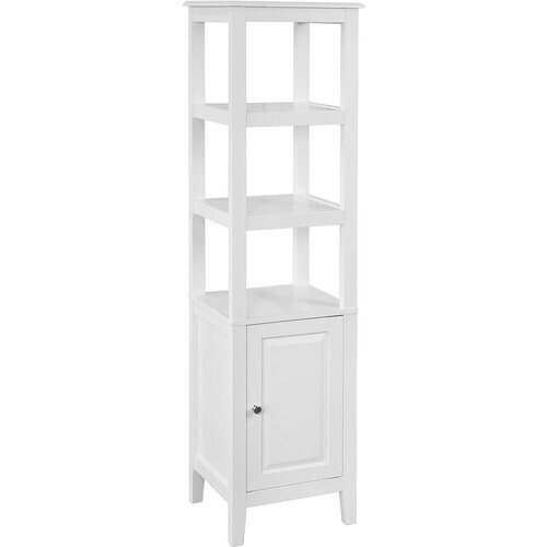 Tweedekans SoBuy Hoge Badkamerkast - 3 Vakken 1 Deur - Wit - 40x150x33 cm Tweedehands