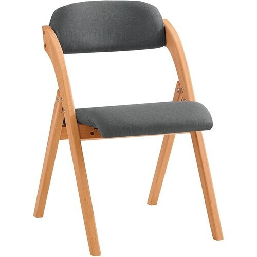 Tweedekans SoBuy Houten Klapstoel met Gestoffeerde Zitting - 47x57x79 cm - Beukenhout Tweedehands