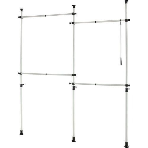 Tweedekans SoBuy - Kledingrek - 4 Kledingstangen - Verstelbaar - 124-226 x 285 cm - Wit Tweedehands