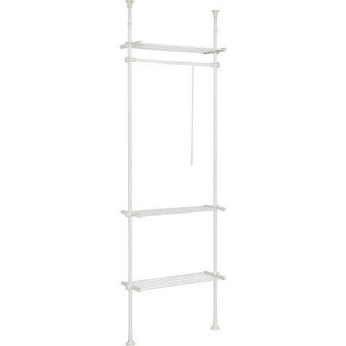 Tweedekans SoBuy Kledingrek - met Opbergplanken - 80 x 27 x 300 cm - Wit Tweedehands