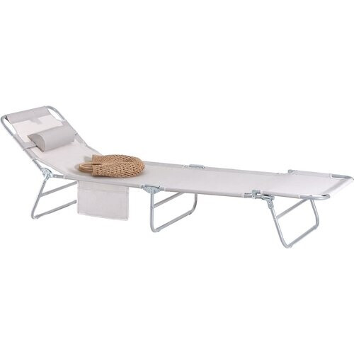 Tweedekans SoBuy Ligbed - Opvouwbaar - Max. 120 kg - 195 x 63 x 30 cm - Wit Tweedehands