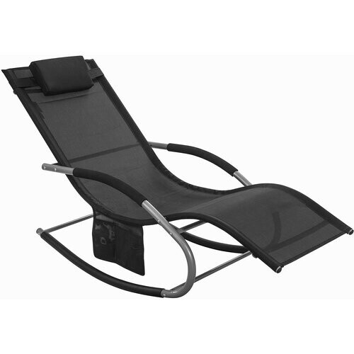 Tweedekans SoBuy Ligstoel - Buiten - Max. 150 kg - Zwart Tweedehands