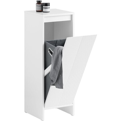 Tweedekans SoBuy Linnenkast - BZR154-W - Badkameronderkast - 1 uitneembaar wasmand - Wit Tweedehands