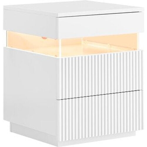 Tweedekans SoBuy Nachtkastje met 3 laden, modern, voor slaapkamer en woonkamer, 41 x 40 x 52 cm, wit, FBT167-E-W Tweedehands