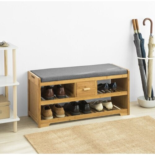 Tweedekans SoBuy Schoenenbank - Hout - 105x43x35cm Tweedehands