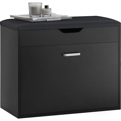 Tweedekans SoBuy Schoenenkast - FSR95-SCH - Gewatteerd kussen - Opklapbaar - 60 x 30 x 49 Cm - Zwart Tweedehands
