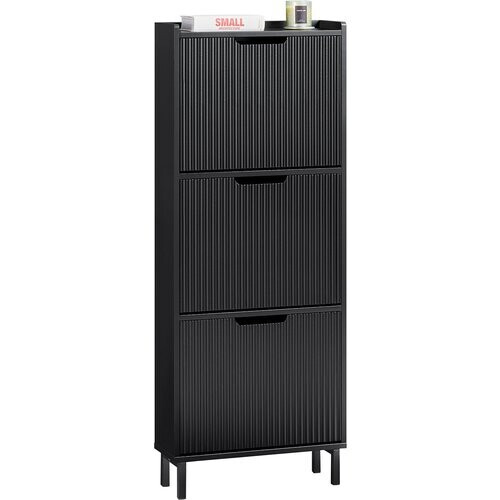 Tweedekans SoBuy Schoenenkast met 3 kleppen schoenenkast smal schoenenrek met 6 legvlakken schoenencommode schoenenrek Tweedehands