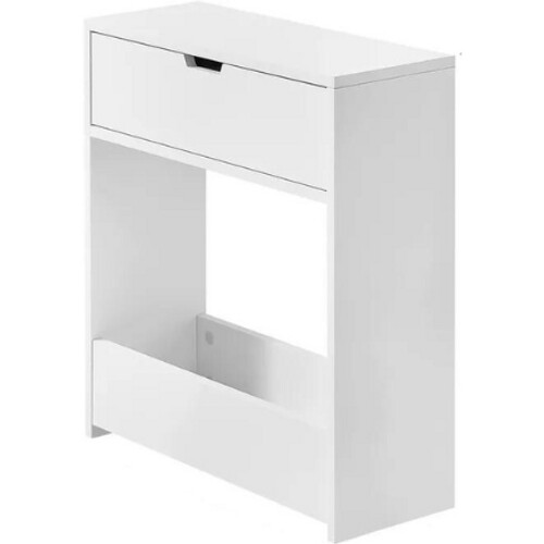 Tweedekans SoBuy Toiletkast met toiletrolhouder - 60x20x55 cm - Max. 20KG - Wit Tweedehands