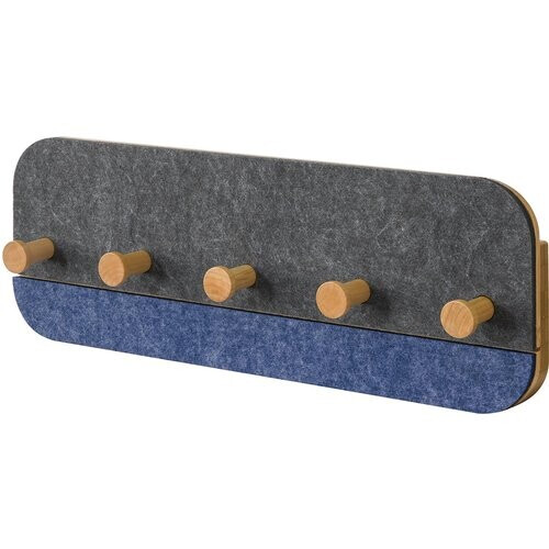 Tweedekans SoBuy Wandkapstok met 5 Haken - Bamboe en Vilt - Kledingrek Hal - 55x19x3cm Tweedehands