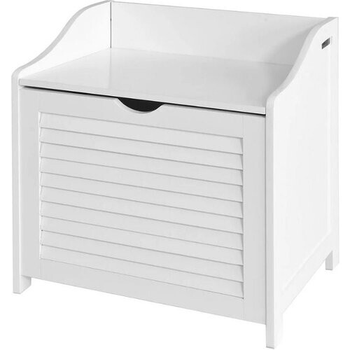 Tweedekans SoBuy Wasmand met Deksel - 50 x 35 x53 cm - Wit Tweedehands