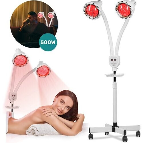 Tweedekans Soft & Silky Infraroodlamp 2 Koppen - Draaibaar - Infrarood - Therapie - Deken - Lamp - Verwarmingspaneel - Verwarming Tweedehands