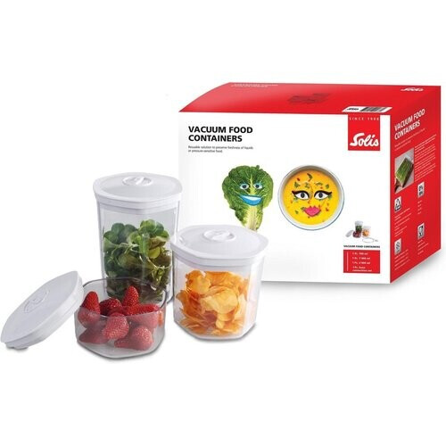 Tweedekans Solis Bewaarcontainer set - Vershoudbakjes - 3 stuks - Vacuüm Bewaardoos Tweedehands