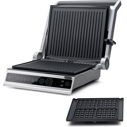 Tweedekans Solis Wafel & Contactgrill Pro - Grill Apparaat met Verwisselbare Platen - 5 Grillprogramma's - Tosti Apparaat - Wafelijzer - Panini Grill - RVS Tweedehands