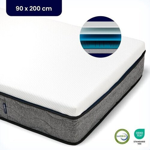 Tweedekans Soulsnooze® FlexComfort Premium Matras 90 x 200 cm - 25 cm dik - Aanpasbare Stevigheid - Medium of Hard - 3 Laags Comfort - Memoryfoam Matrassen - Traagschuim - Aanpasbare Stevigheid - Hypoallergeen - - Wasbare Hoes Tweedehands